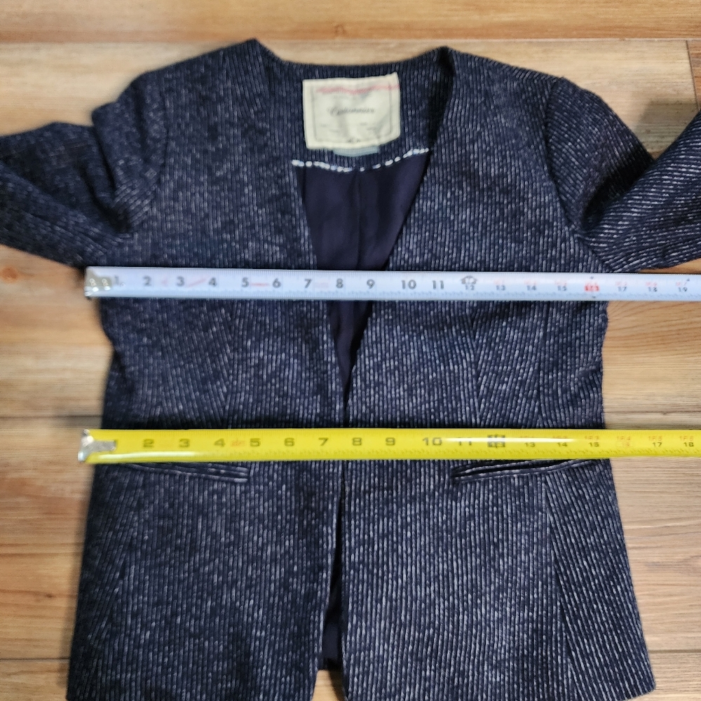 Cartonnier Anthropologie Jacket Womens 2 Navy Stripe Blazer - Picture 9 of 9